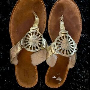 Ugg Australia gold ayden sherpa fur lined sandal 9
